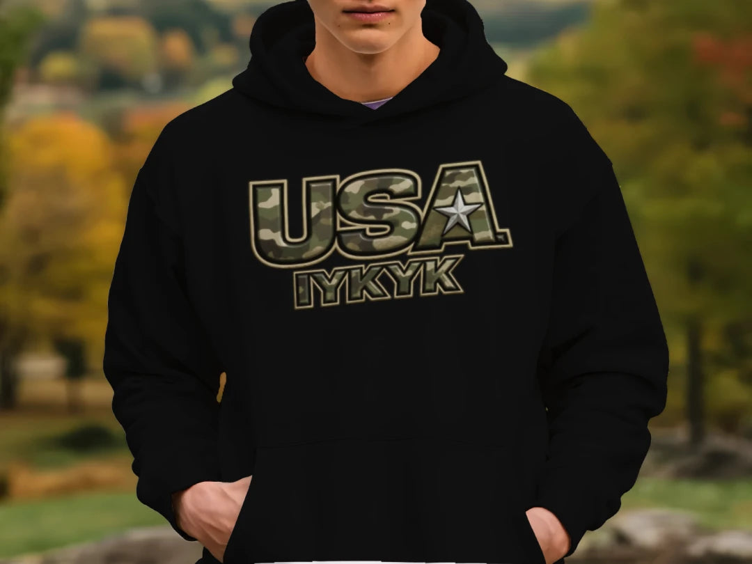 Camo IYKYK Hoodie Youth