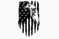 Eagle Flag B&W – UV DTF PermaSticker