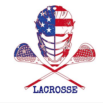 Red White & Blue Lax Helmet and Sticks – UV DTF PermaSticker
